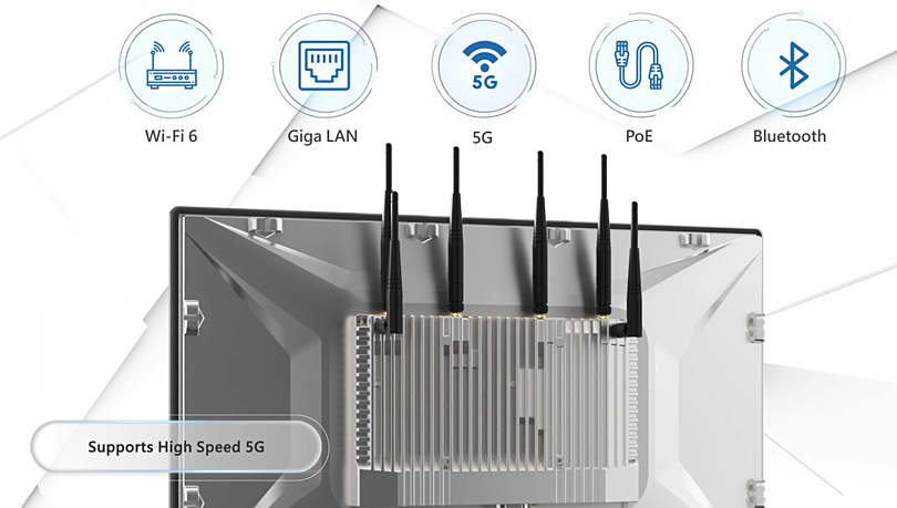 HELIO supports multiple internet connectivity: Wi-Fi 6, Bluetooth, LTE, 5G and Giga LAN.