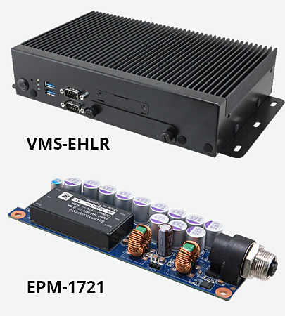 VMS-EHLR embedded system for railway transportation with EPM-1721 power brick.