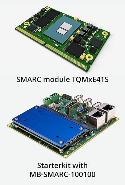 x86 SMARC module TQMxE41S and starter kit with MB-SMARC-100100